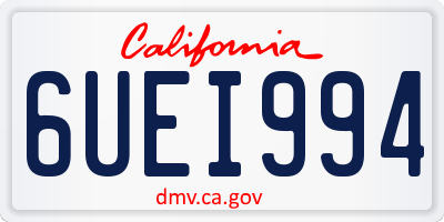 CA license plate 6UEI994