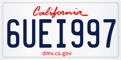 CA license plate 6UEI997