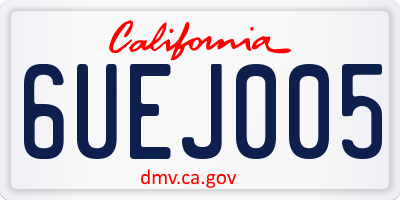 CA license plate 6UEJ005