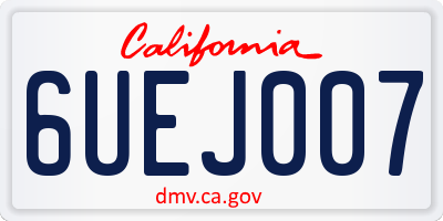 CA license plate 6UEJ007