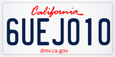 CA license plate 6UEJ010