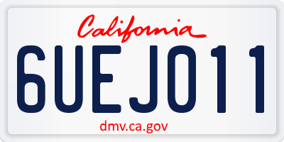 CA license plate 6UEJ011
