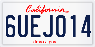 CA license plate 6UEJ014
