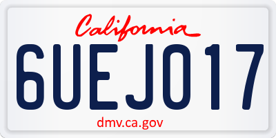 CA license plate 6UEJ017
