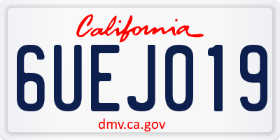 CA license plate 6UEJ019