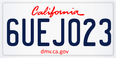 CA license plate 6UEJ023
