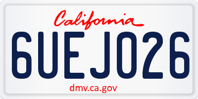 CA license plate 6UEJ026