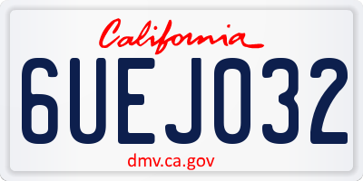 CA license plate 6UEJ032