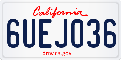 CA license plate 6UEJ036
