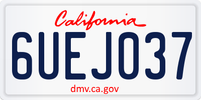 CA license plate 6UEJ037