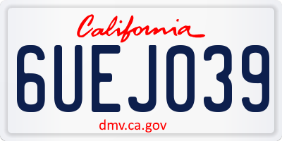 CA license plate 6UEJ039