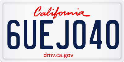 CA license plate 6UEJ040