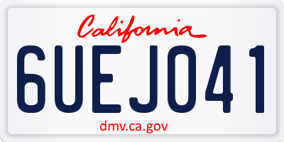 CA license plate 6UEJ041
