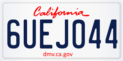 CA license plate 6UEJ044