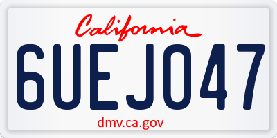 CA license plate 6UEJ047