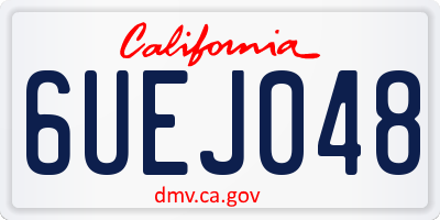 CA license plate 6UEJ048