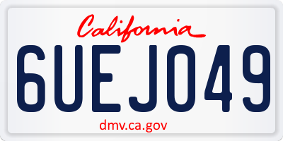CA license plate 6UEJ049