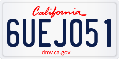 CA license plate 6UEJ051
