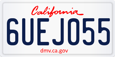CA license plate 6UEJ055