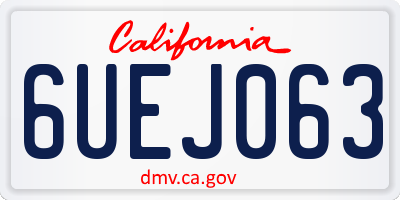 CA license plate 6UEJ063