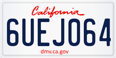 CA license plate 6UEJ064
