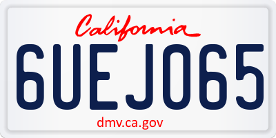 CA license plate 6UEJ065