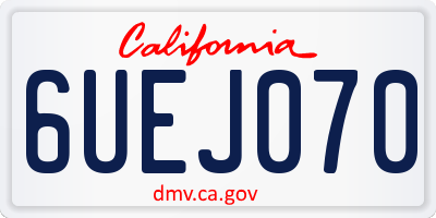 CA license plate 6UEJ070