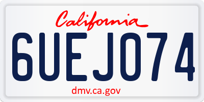 CA license plate 6UEJ074