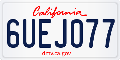 CA license plate 6UEJ077