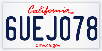 CA license plate 6UEJ078