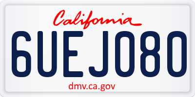CA license plate 6UEJ080