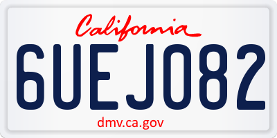CA license plate 6UEJ082