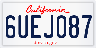 CA license plate 6UEJ087