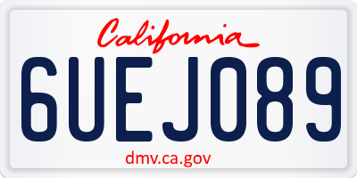 CA license plate 6UEJ089