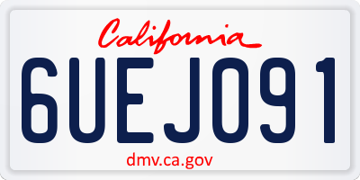 CA license plate 6UEJ091