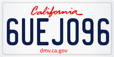 CA license plate 6UEJ096