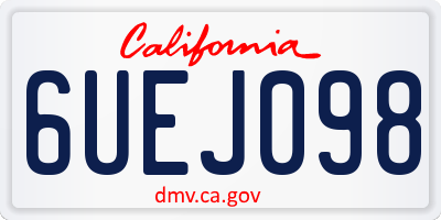 CA license plate 6UEJ098