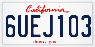 CA license plate 6UEJ103