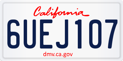 CA license plate 6UEJ107