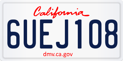 CA license plate 6UEJ108