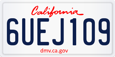 CA license plate 6UEJ109
