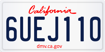 CA license plate 6UEJ110