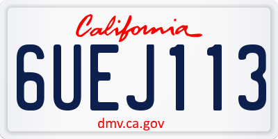 CA license plate 6UEJ113