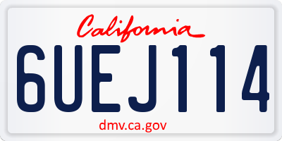 CA license plate 6UEJ114