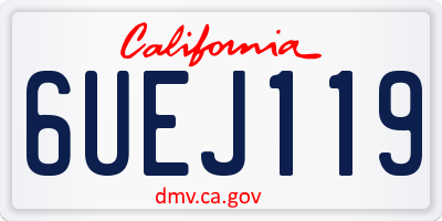 CA license plate 6UEJ119
