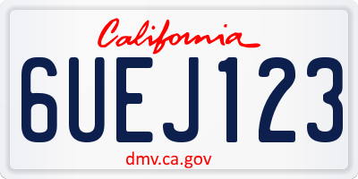 CA license plate 6UEJ123