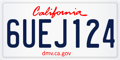 CA license plate 6UEJ124