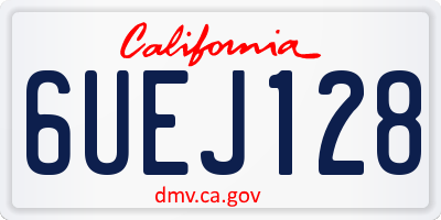 CA license plate 6UEJ128
