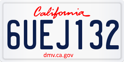CA license plate 6UEJ132
