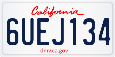 CA license plate 6UEJ134